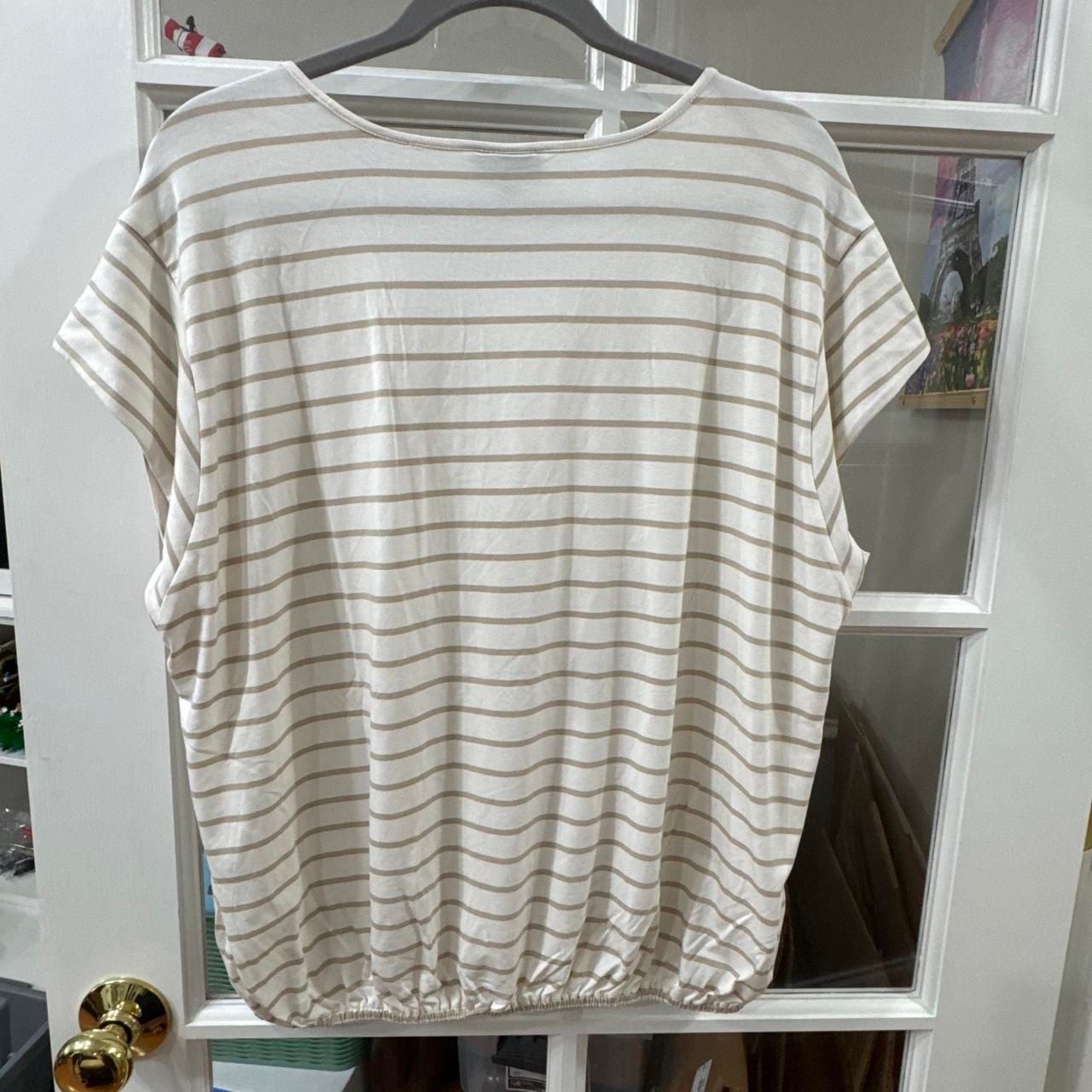 J. Jill Wearever Collection Striped Blouson Top