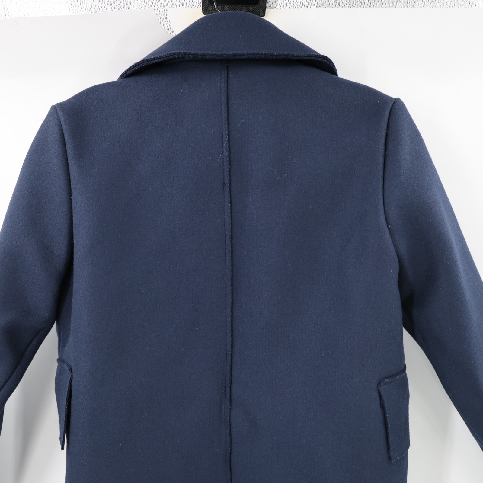 AETHER Madison Jacket womens xs virgin wool blend button front overcoat blue