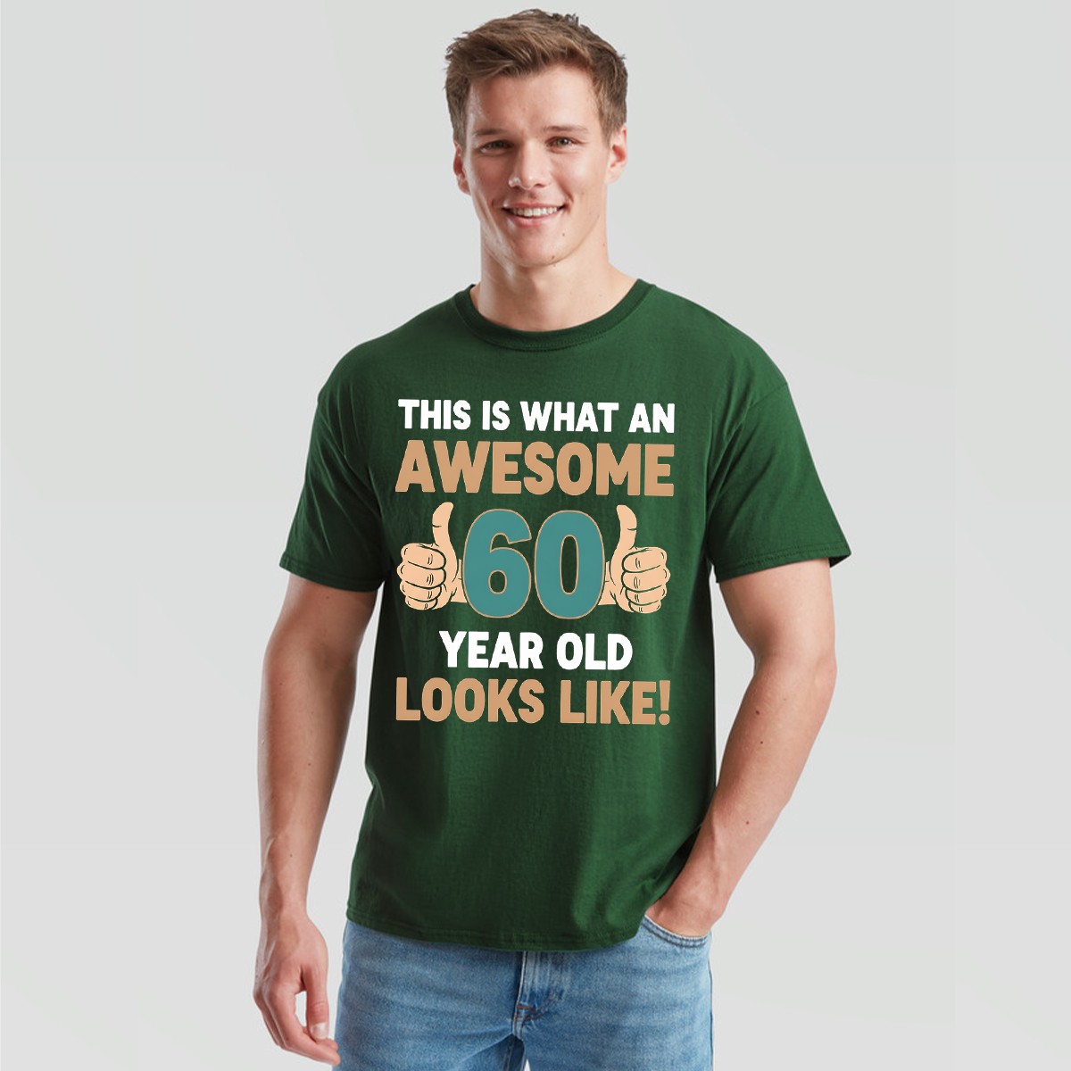 This Is What An Awesome 60 Year Old Looks Like 60th Birthday Mens T-Shirt