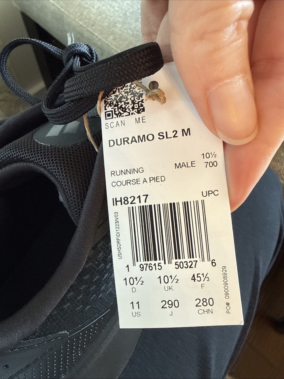 Size 11 Men’s adidas Duramo SL 2.0 Triple Black IH8217 Sneakers Shoes