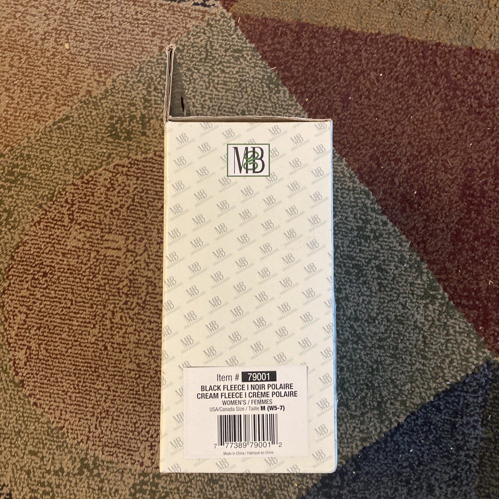 Moneysworth and Best ~ Fleece Welly Socks ~ Black & Creme ~M (W5-7)