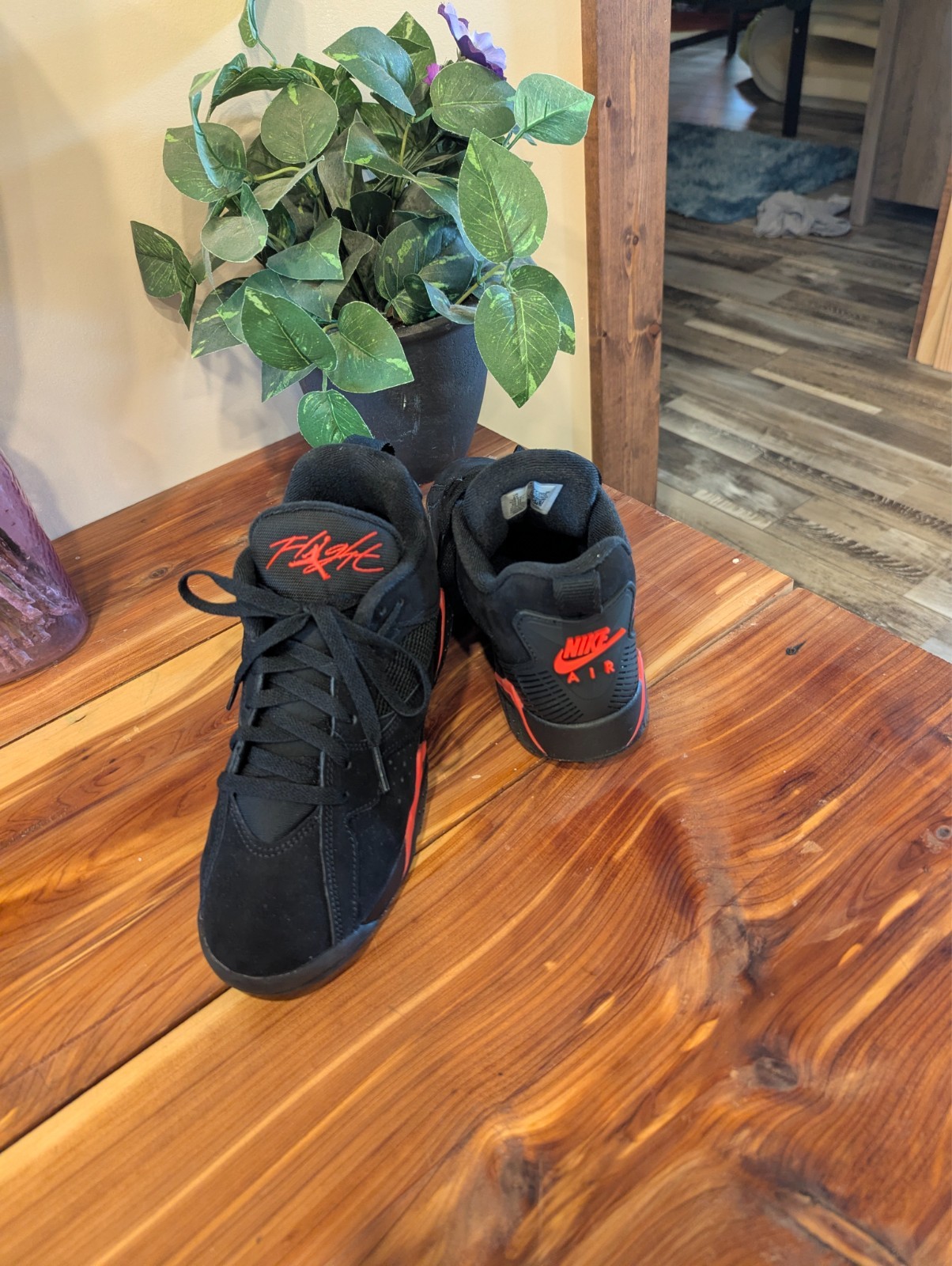 These are brand new Nike Air Jordan MVP 92 “Black and Red Infrared” Size 6Y