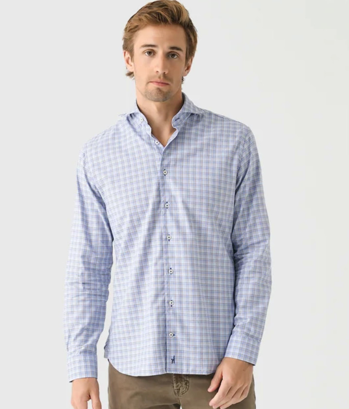 NEW JOHNNIE-O TOP SHELF MALIBLU SETH PLAID BUTTON DOWN SHIRT SZ L
