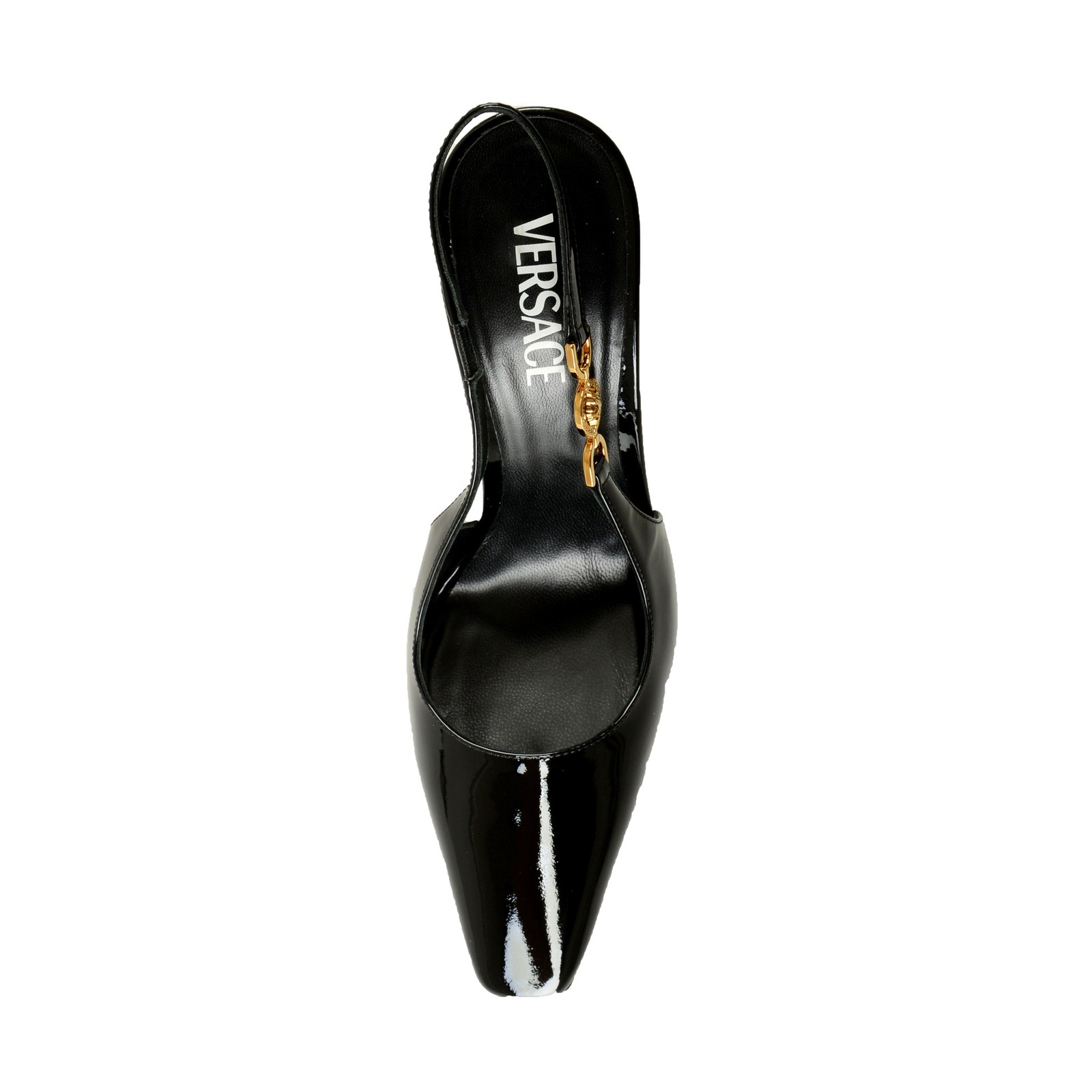 Versace Women’s Patent Leather High Heel Sling Back Pumps Shoes US 10 IT 40