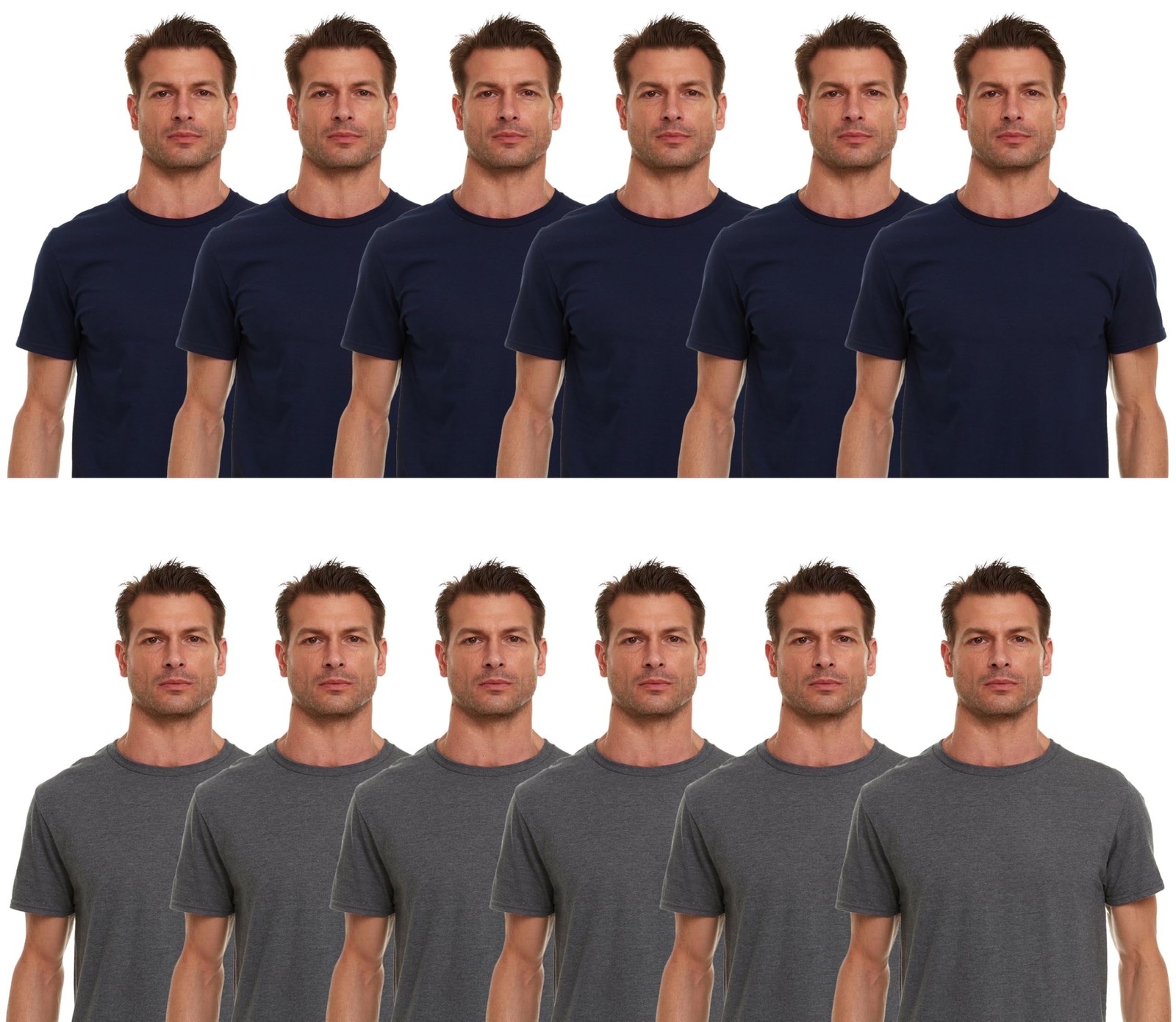 BILLIONHATS 12 Pack Men’s Solid Colors Cotton T-Shirts Short Sleeve Lightweight