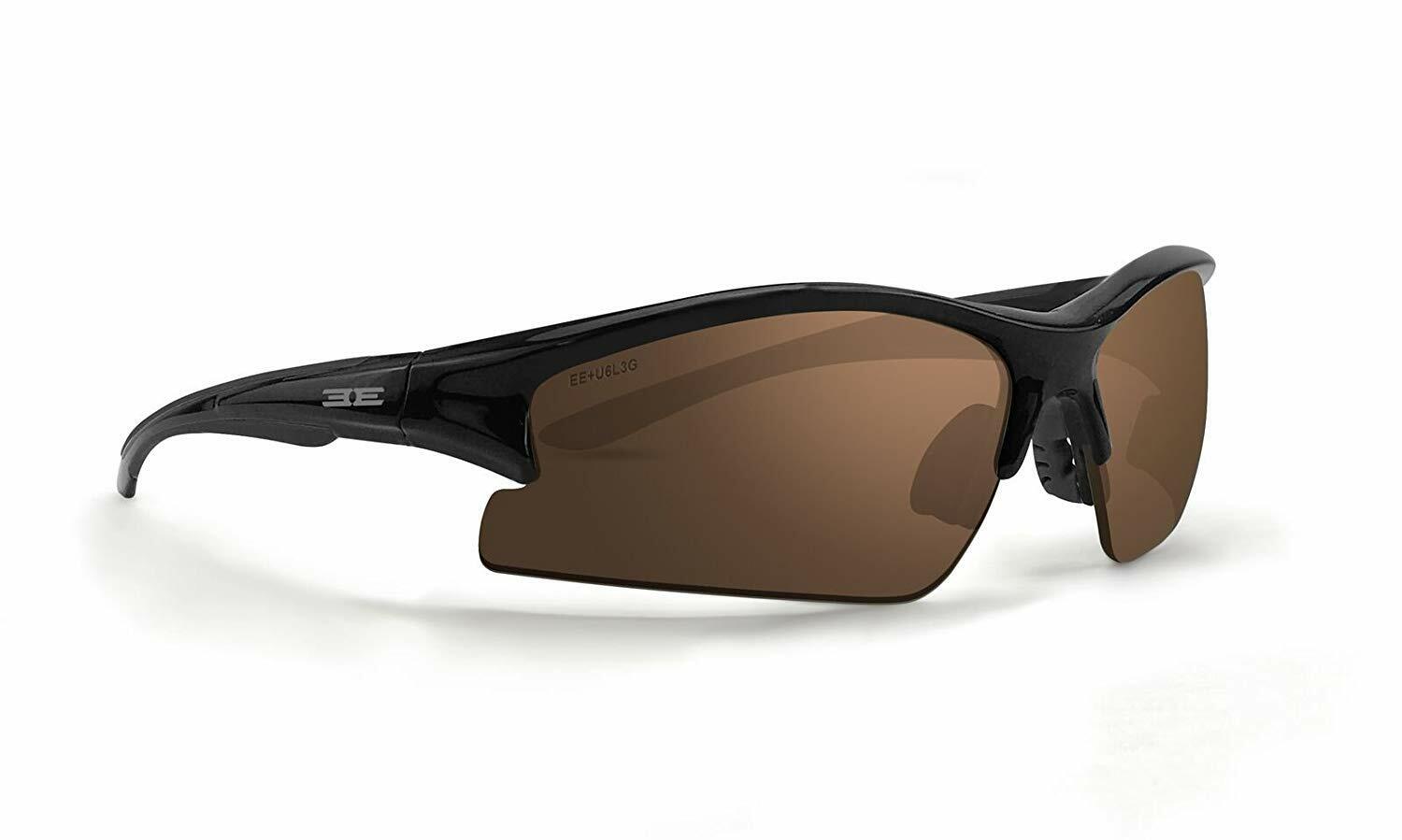 Epoch 1 Golf Sunglasses Black Frame High Clarity Brown Lens