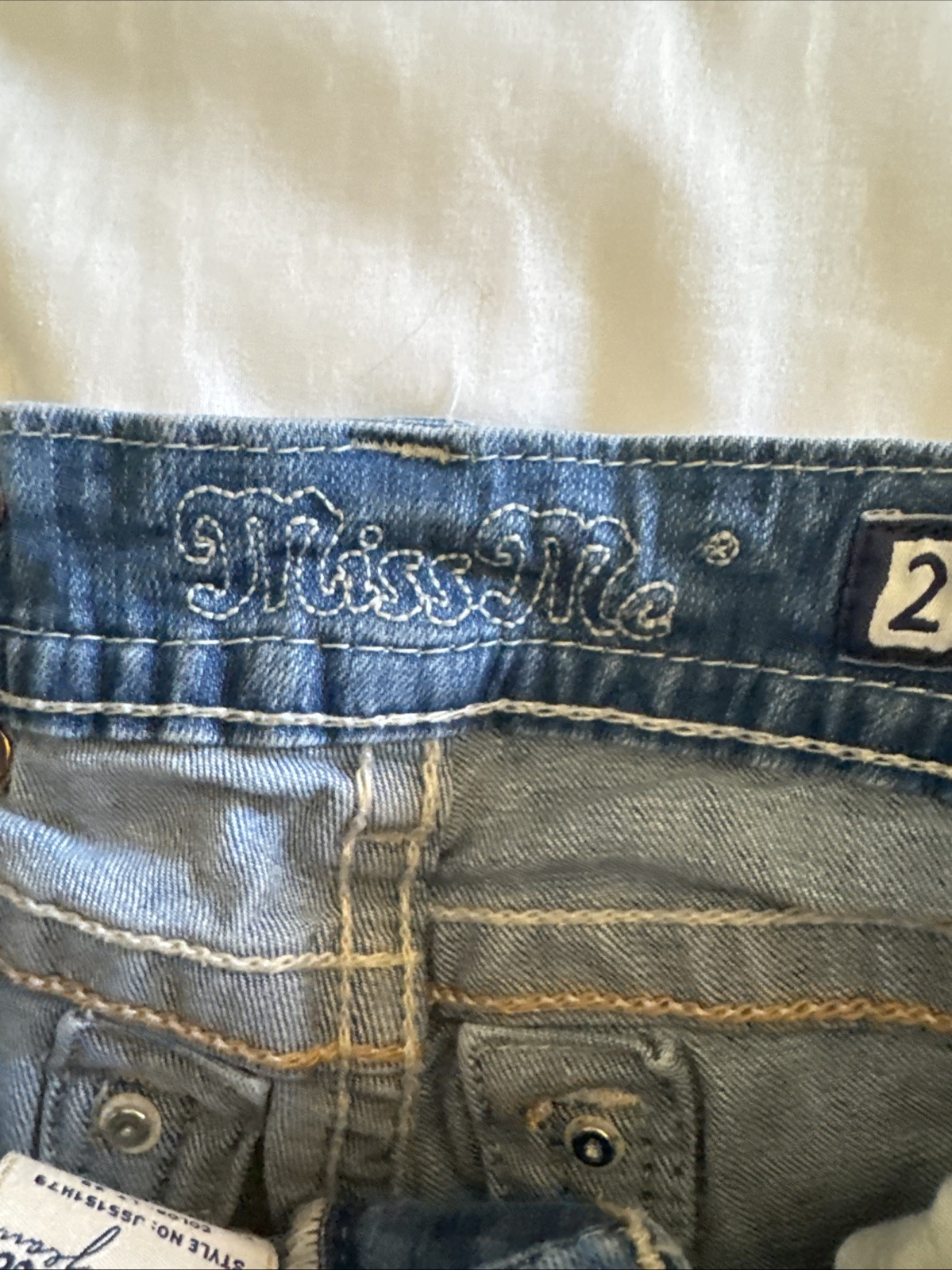 MISS ME Jeans Rhinestone Low Rise Denim Shorts Size 27