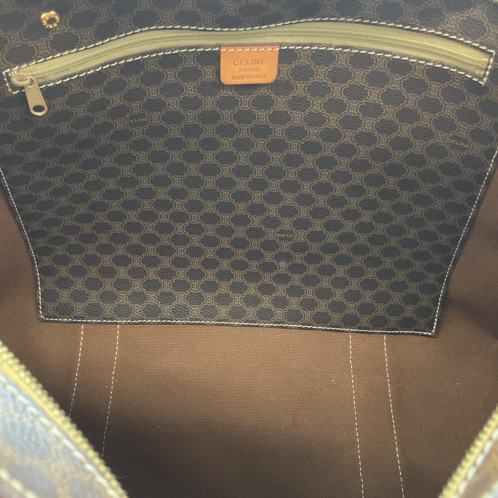 CELINE Tote Bag Macadam Pattern with internal peeling MC96 Brown