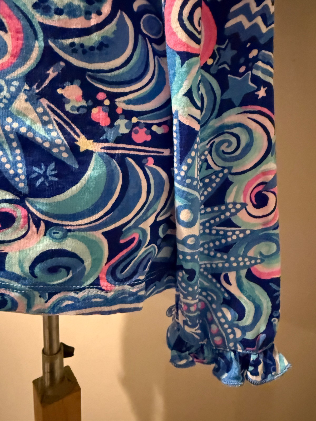 LILLY PULITZER Womens Pajama PJ Button Front Cosmic Kismet Shirt Top NWOT Medium