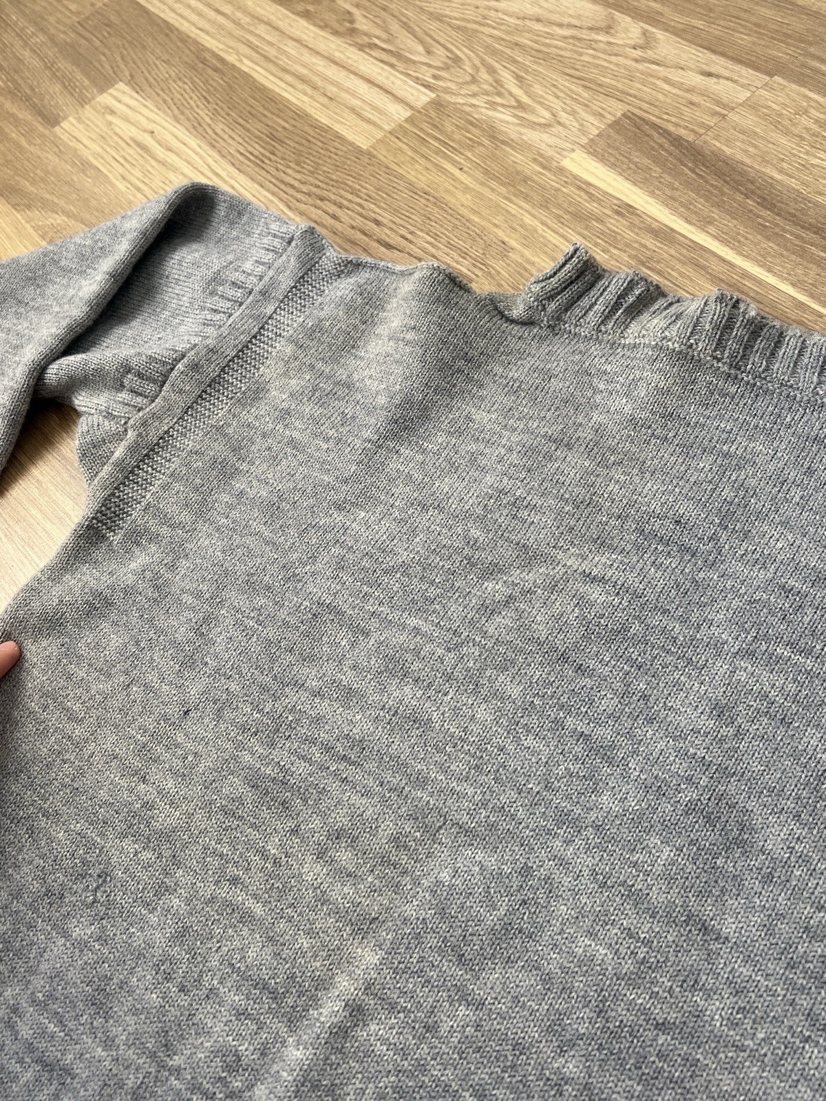 Vintage Le Tricoteur Guernsey Jumper Gray Pure British Wool Fisherman size M