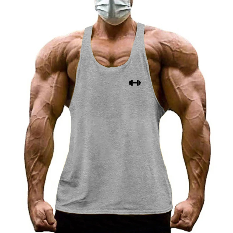 Gym Bodybuilding Stringer Y-back Tank Tops Mens Fitness Sleeveless Cotton