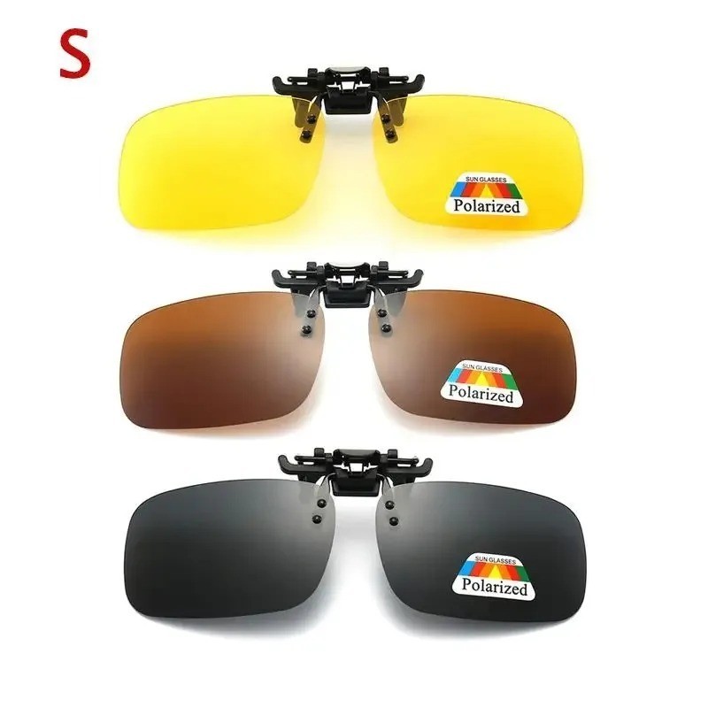 4 Color Grey Lenses Polarized Sunglasses Clip on Flip up UV 380 Driving Fishing