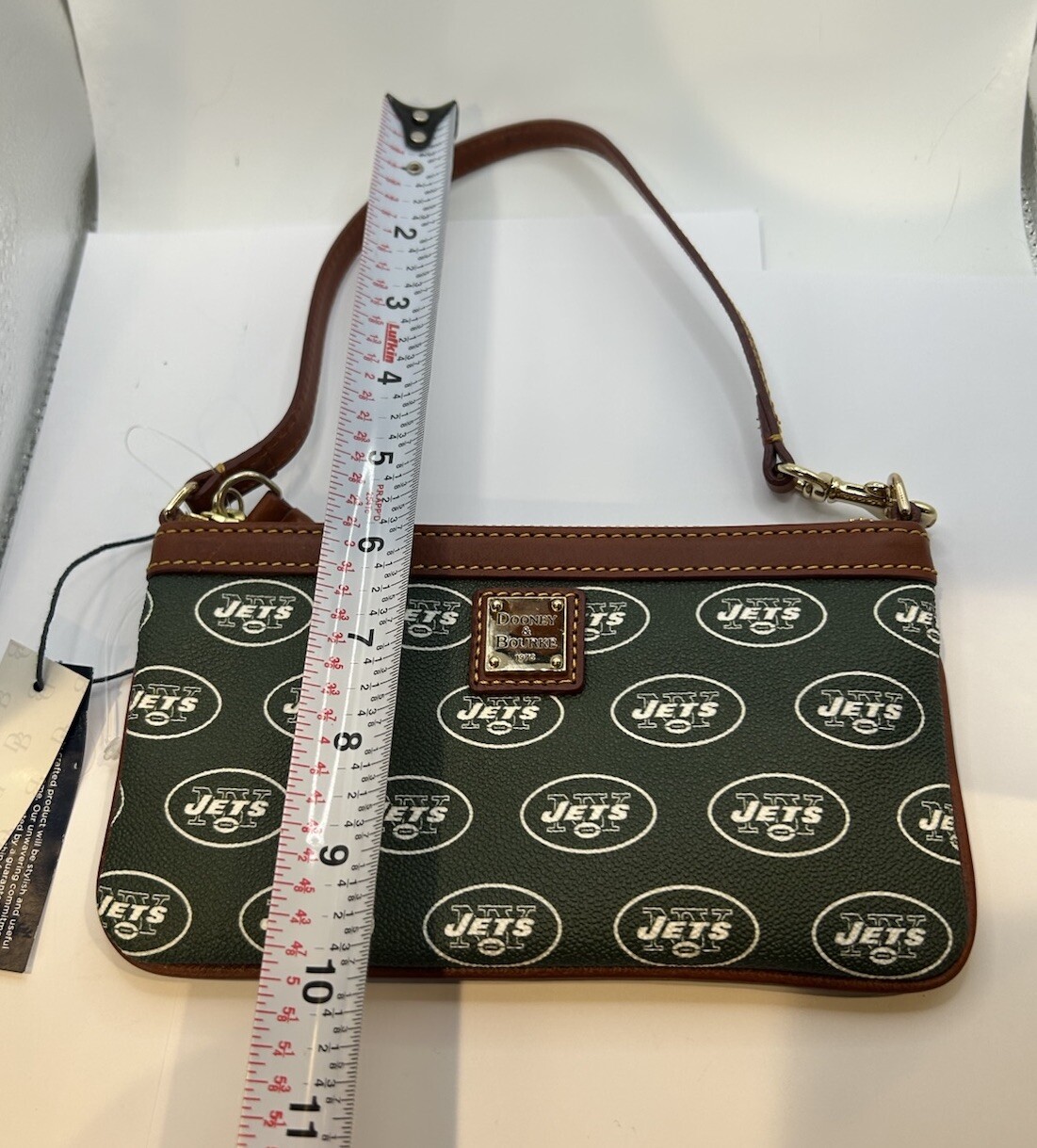 Dooney & Bourke NFL New York Jets Wristlet 7.75″W x .75″H x 4.5″D