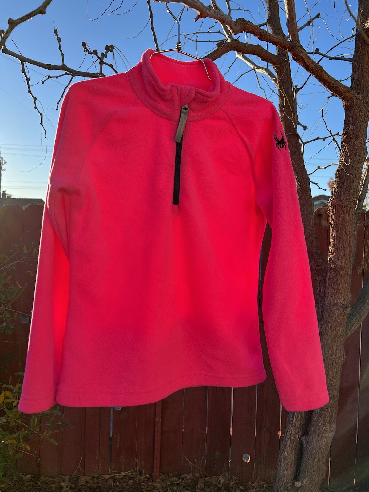 Spyder Speed Fleece Zip T-Neck Pullover Half Zip Sweater Hot Neon Pink Ski Snow