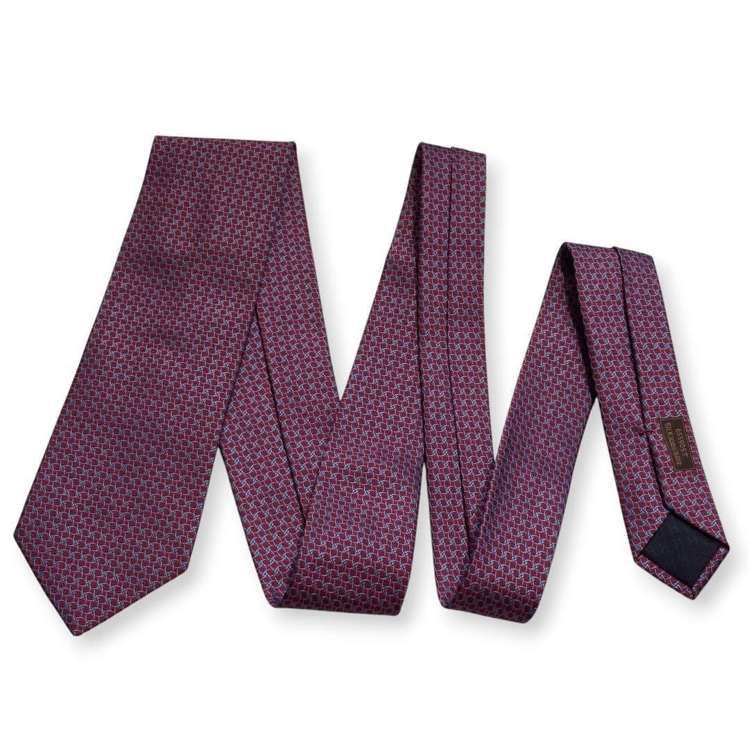 Condition HERMES Tie Pattern Jacquard Glossy 8cm