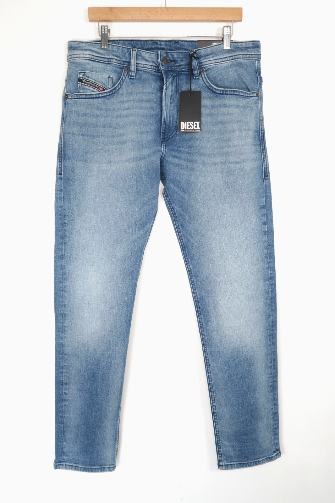 Diesel Jeans THOMMER-R Mens Stretch Slim Fit Blue Jeans W33 L32 Wash RB066 BNWT