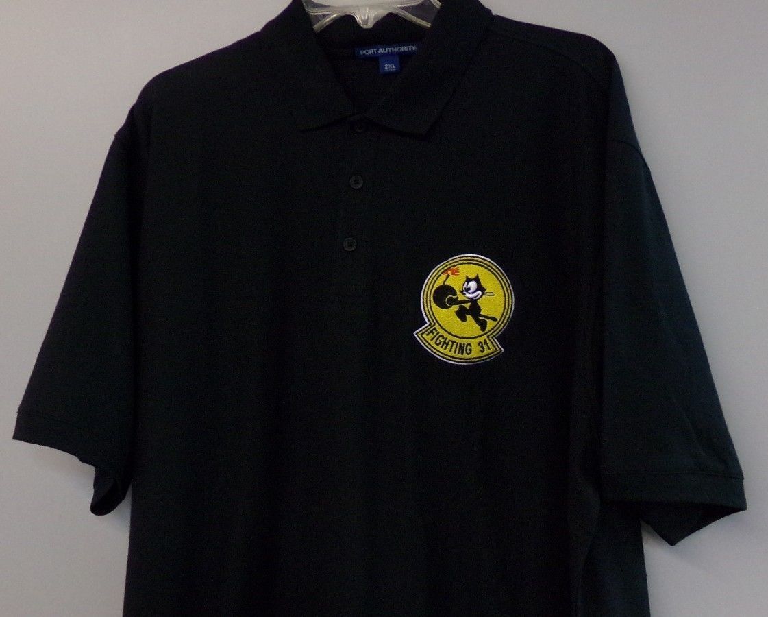 VF/VFA-31 Tomcatters Felix The Cat Navy Squadron Mens Polo XS-6XL, LT-4XLT New