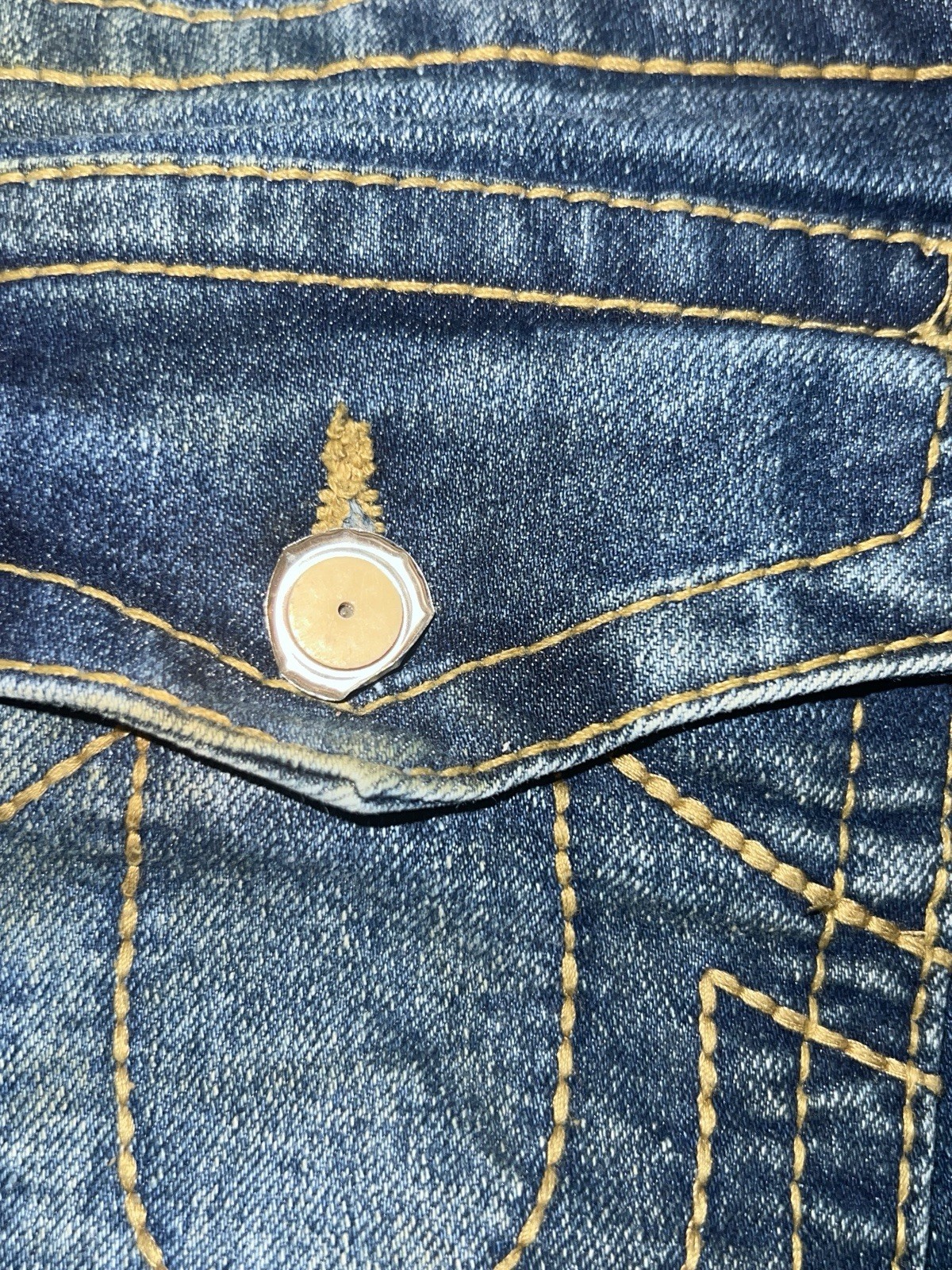 True Religion Girls GENO RELAXED SLIM Dark Blue Distressed Denim Jeans Size 16