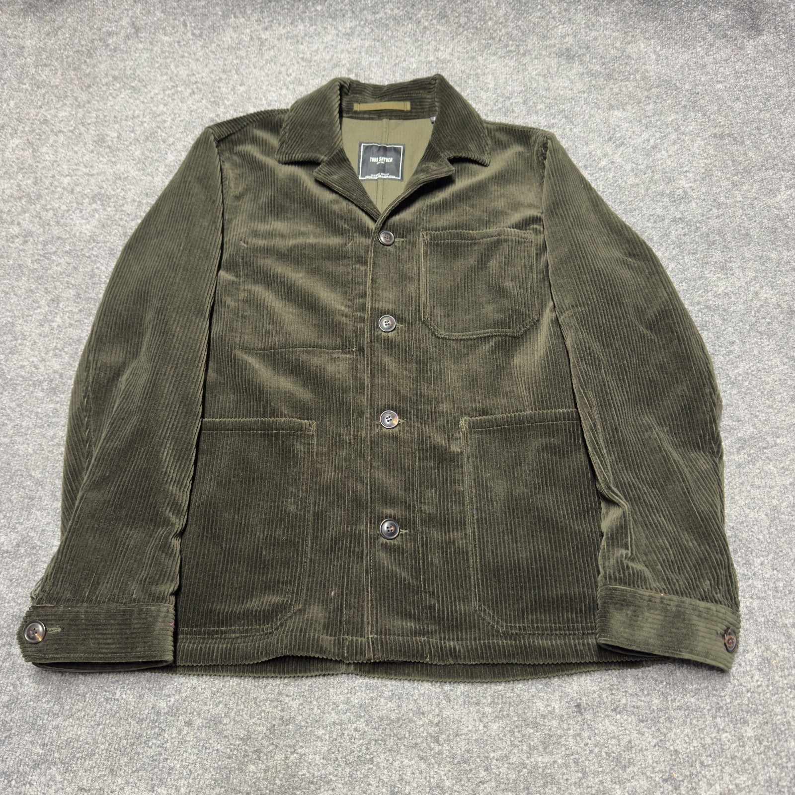 Todd Snyder Jacket Italian Corduroy Walking Chore Coat Men Medium Green Cotton