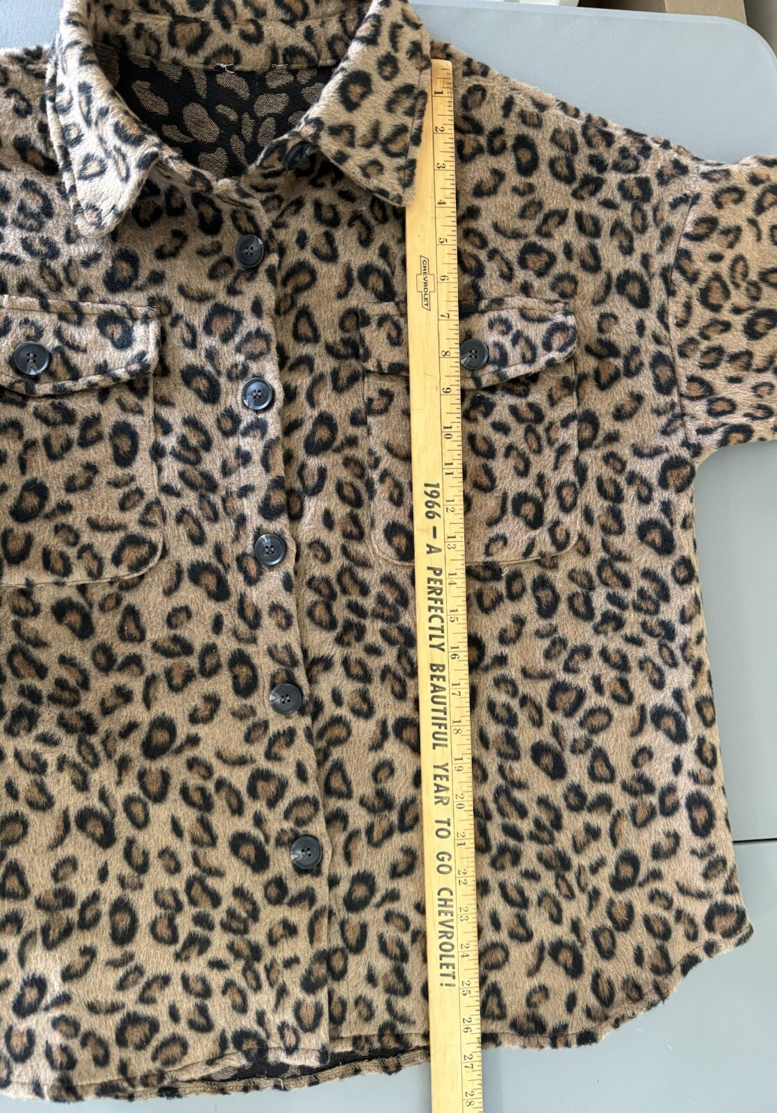 Women’s XL Classic Leopard Print Shacket Button Up w/ Front Pockets Shirt Jodfli
