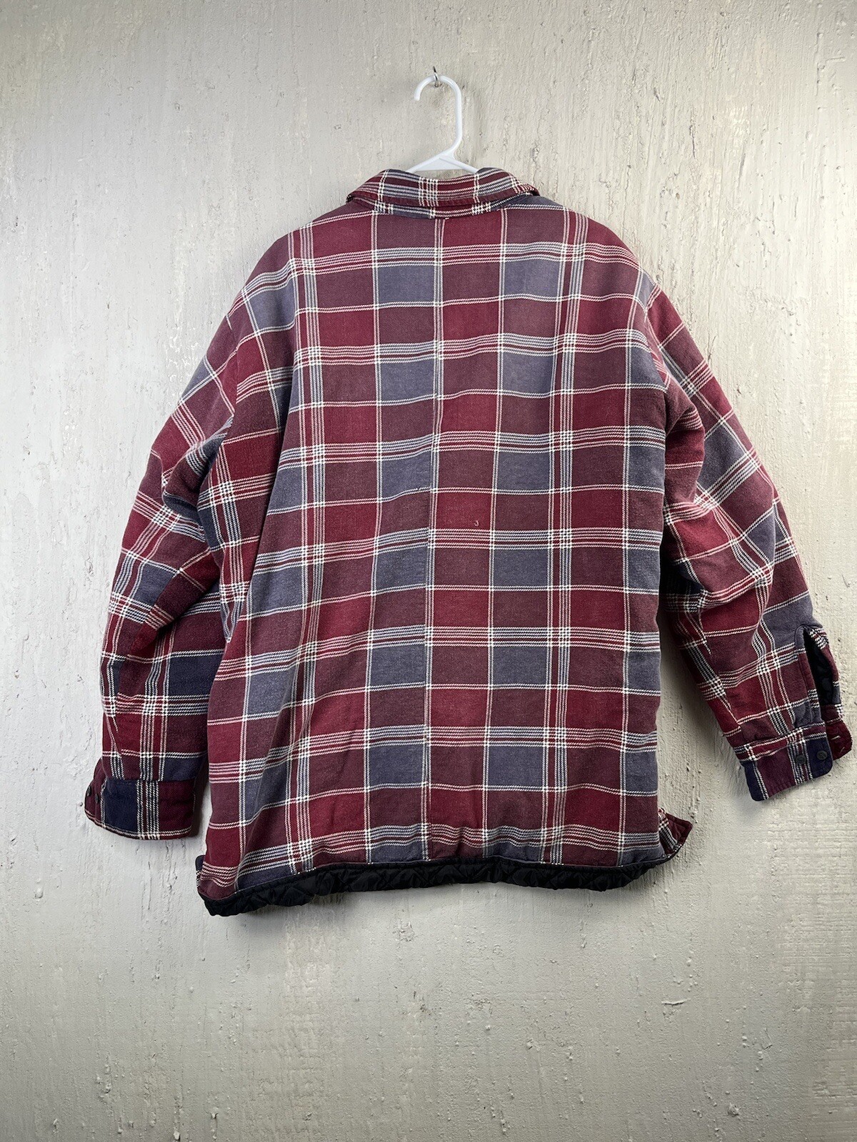 Premier Red Plaid Men’s Size X-Large Button Up Distressed Trucker Jacket