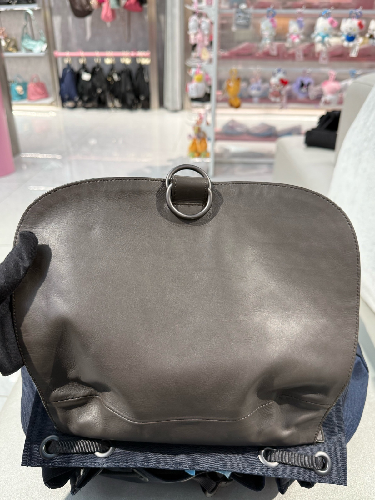 Authentic Bottega Veneta Intrecciato Leather and Nylon Backpack Intrecciato