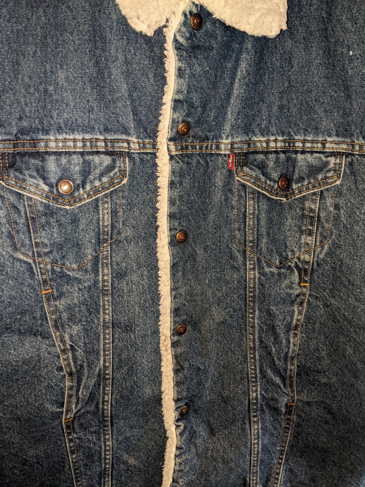 Levi’s San Francisco XL Jacket Dark Denim Sharpa Lined Vintage Winter