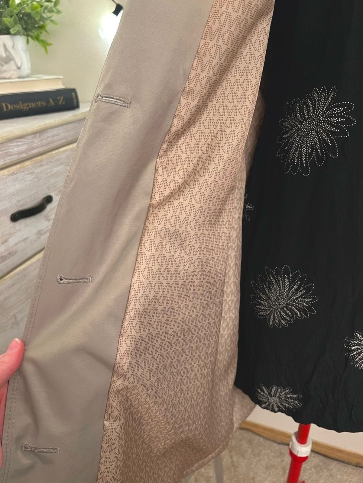 NWT Michael Kors Dusty Sage Trench Coat XL Old Money Belted Rain Jacket