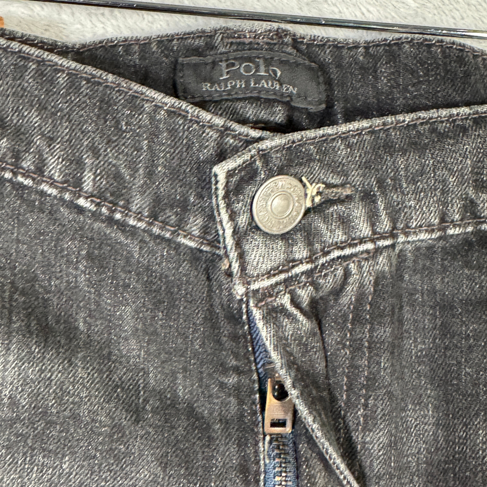 Ralph Lauren Jeans Mens 48×30 48B Black Denim Varick Graffiti Patchwork Skull