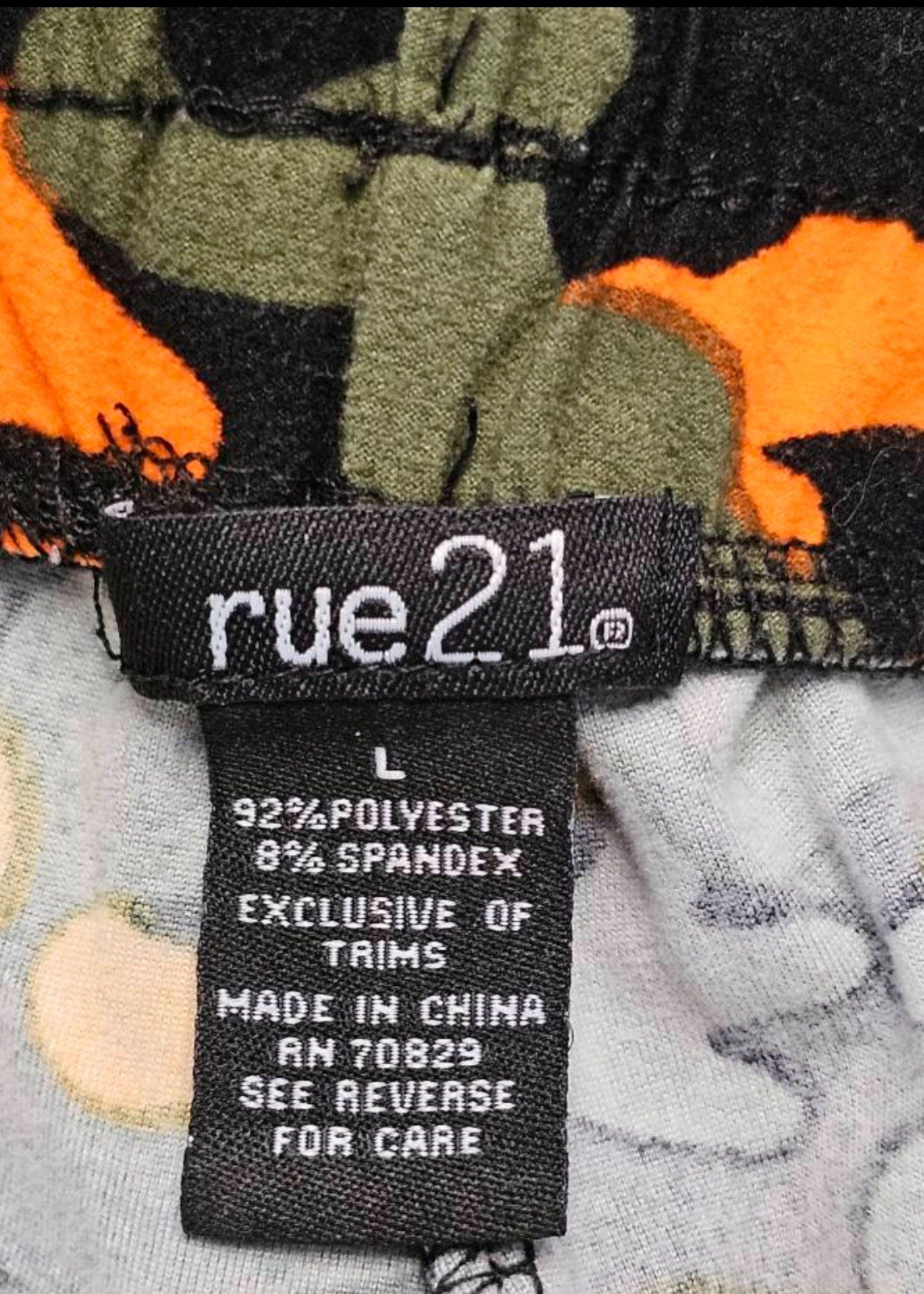 Rue 21 Camouflage Polyester/Spandex Blend Drawstring Shorts Size Large