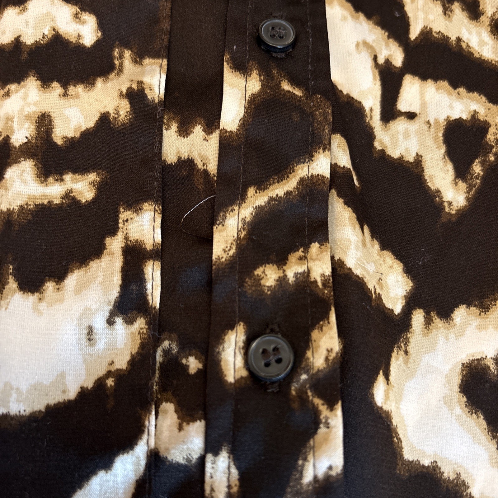 Calvin Klein Zebra Print Brown & Cream Print, Bow Tie V-Neck Button Sleeveless