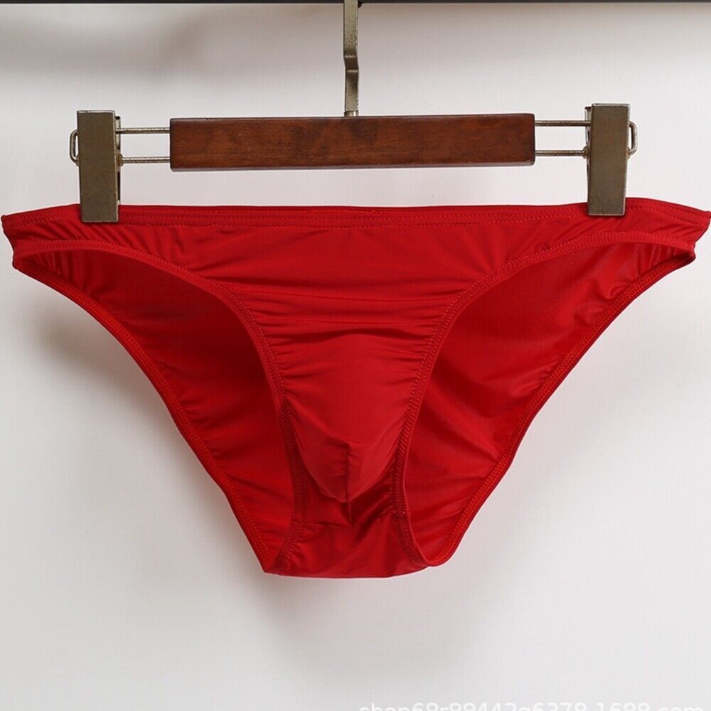3 Pairs Men Underpants Super Thin Ice Silk Bikini Briefs Thongs Underwear