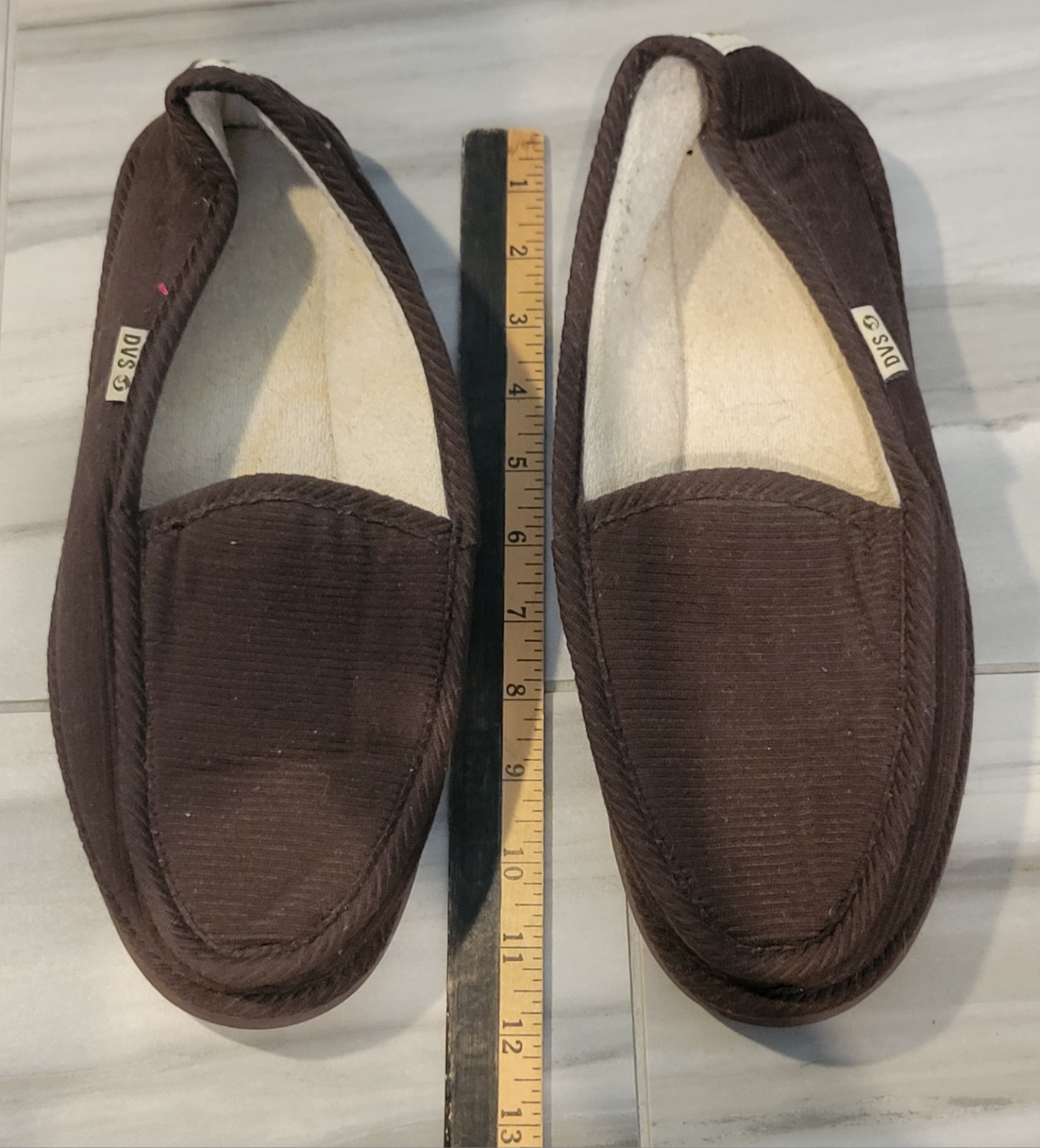 DVS Shoe Company Fransico Brown Corduroy Slippers Size 12
