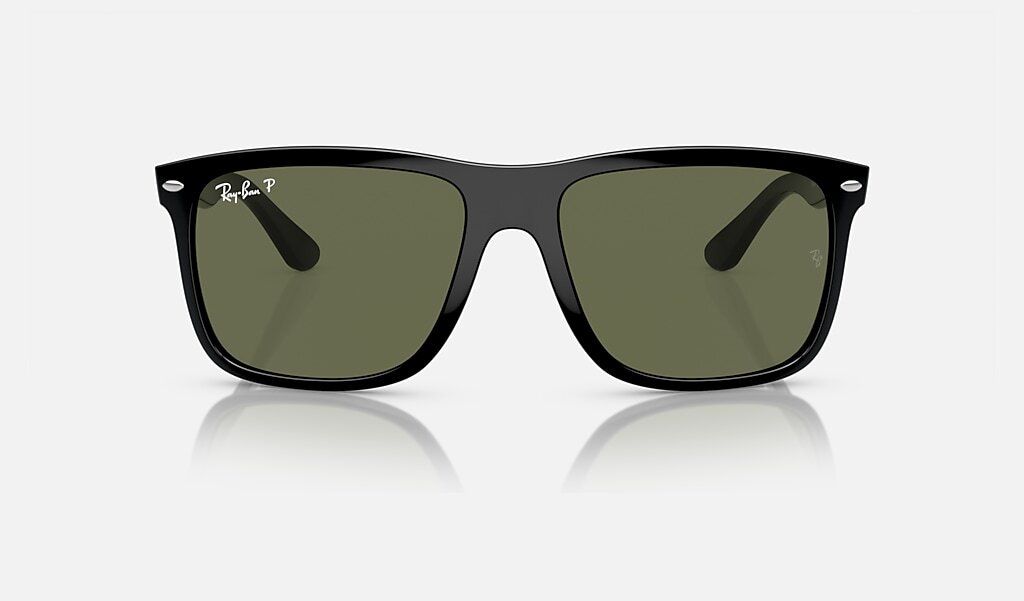 Ray-Ban Boyfriend Two Polished Black/Crystal Green Polarized 60 mm Sunglasses