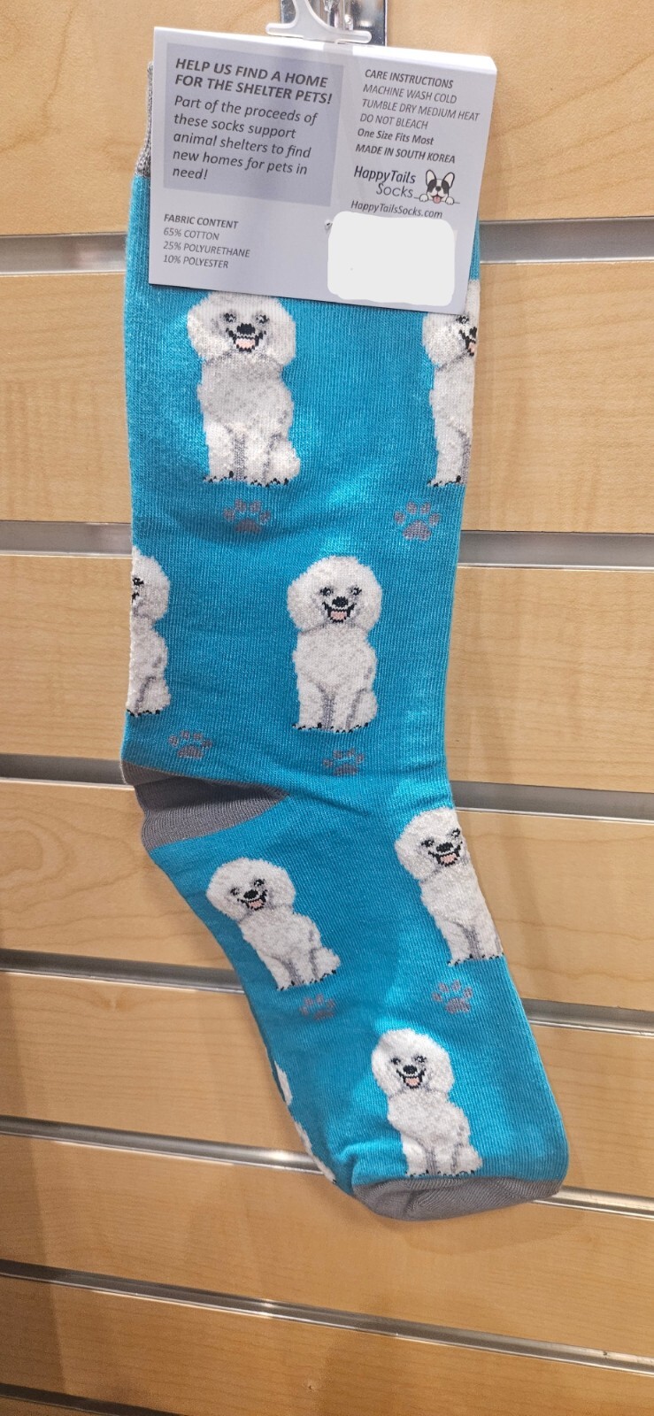 Happy Tails Poodle Socks Pet Lovers One Size Fit Most