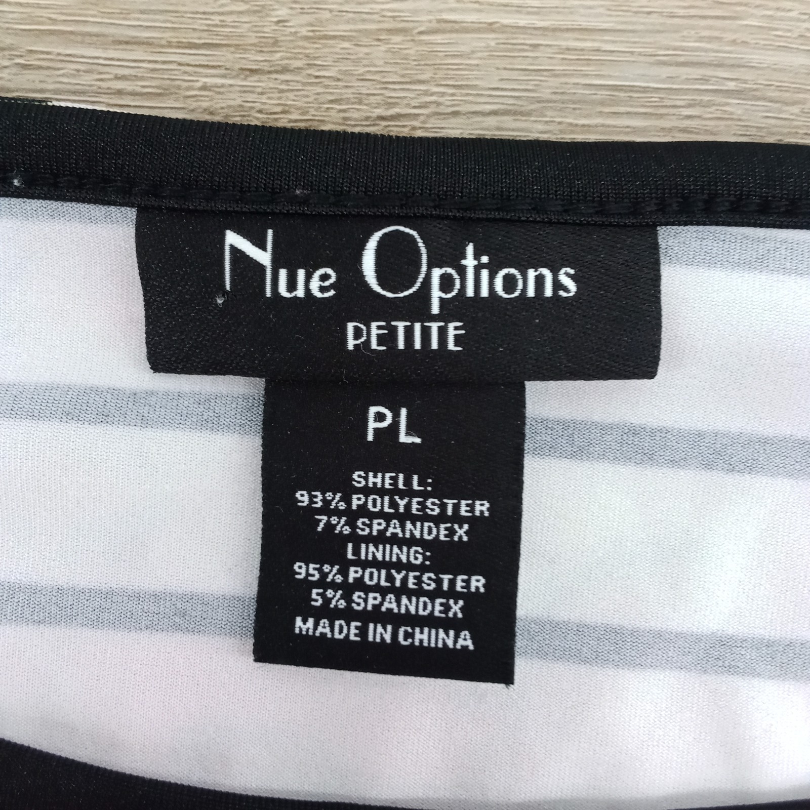 Nue Options Blouse Women Size PL White Floral Sheer Top Lined Shirt 3/4 Sleeve