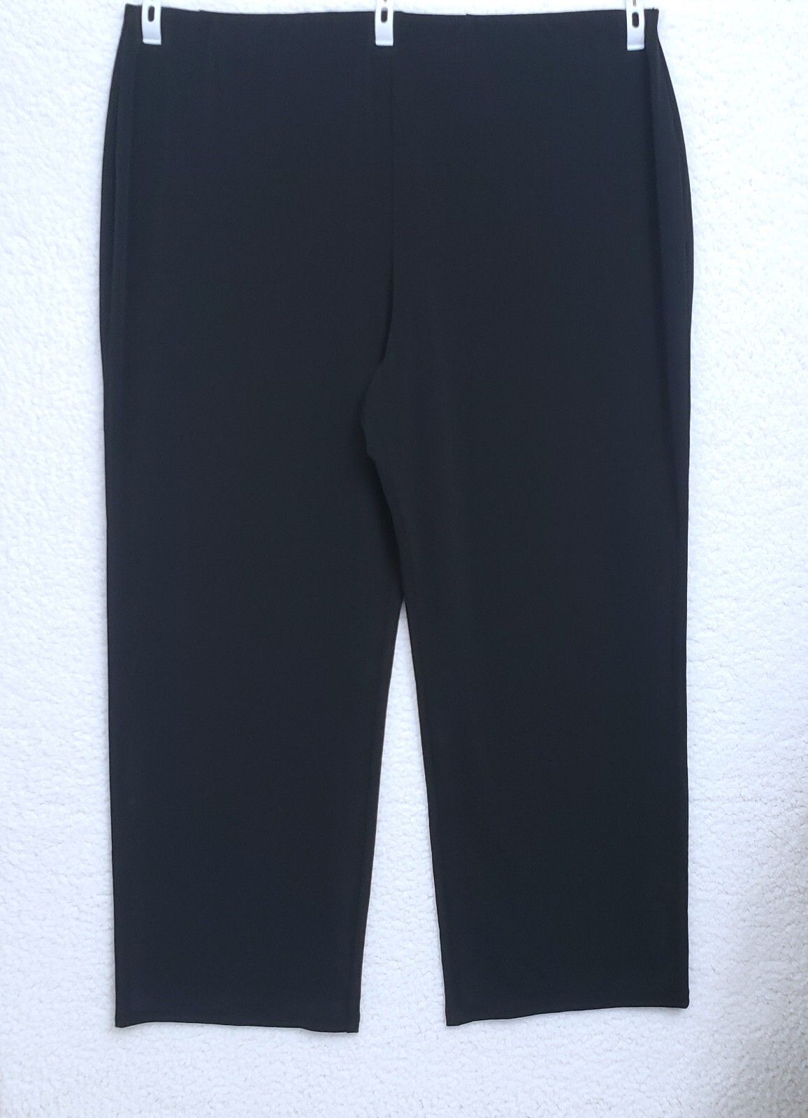 JM Collection Plus 3x Pull On Pants Wide Leg Full Elastic Waistband Deep Black