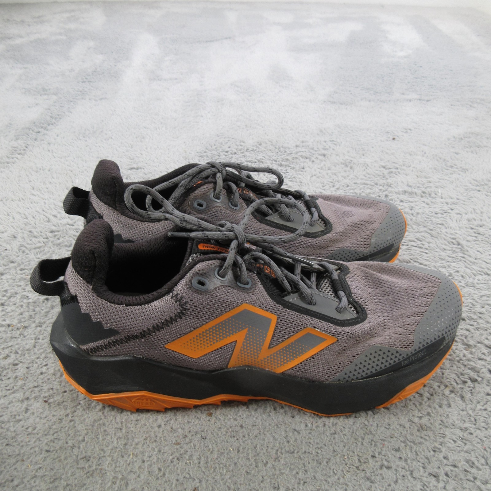 New Balance Nitrel Shoes Boys Size 6 Gray Orange Trail Running Sneakers GPNTRLC5