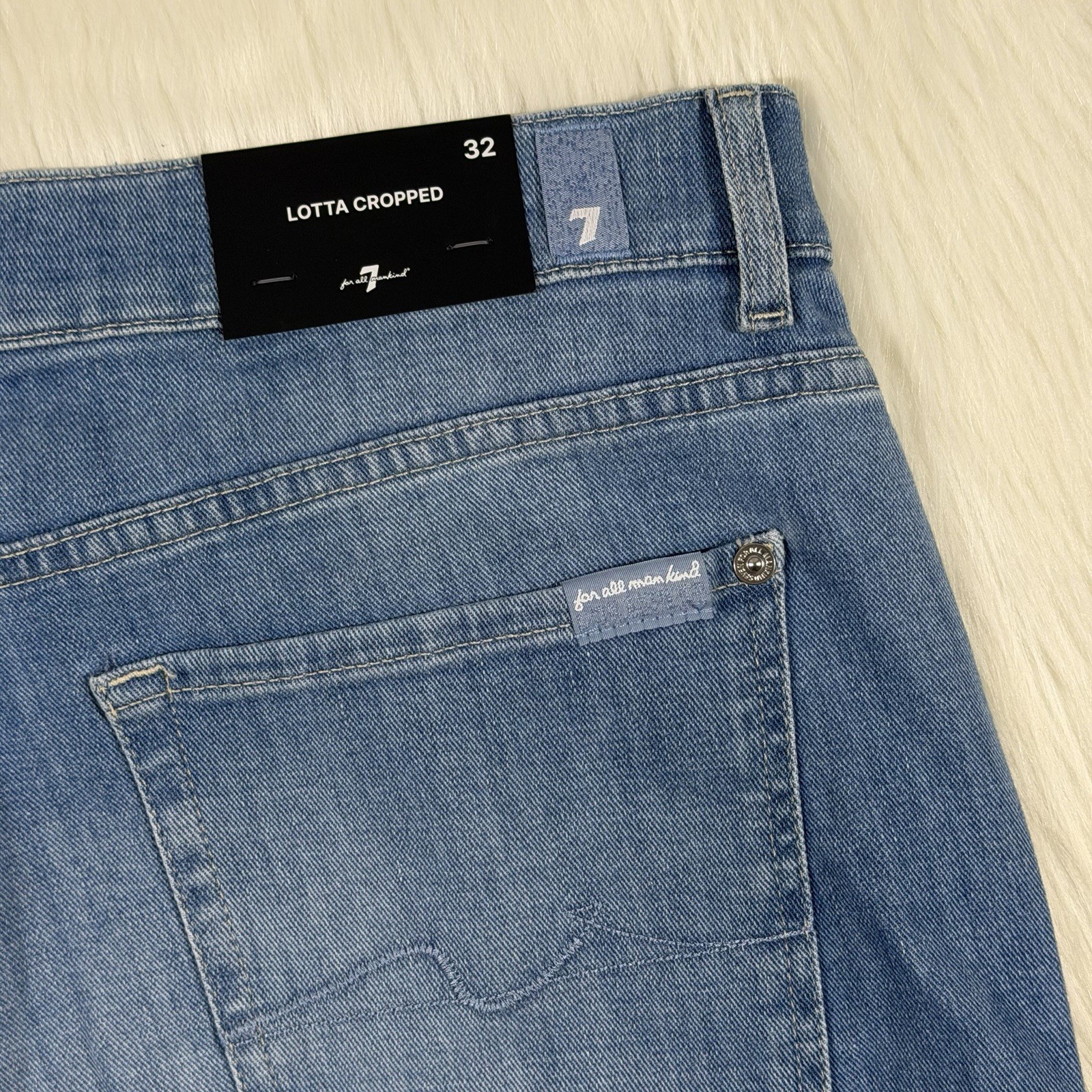 7 For All Mankind Women’s Size 32 Charleston Lotta Wide Leg Cropped Denim Jeans