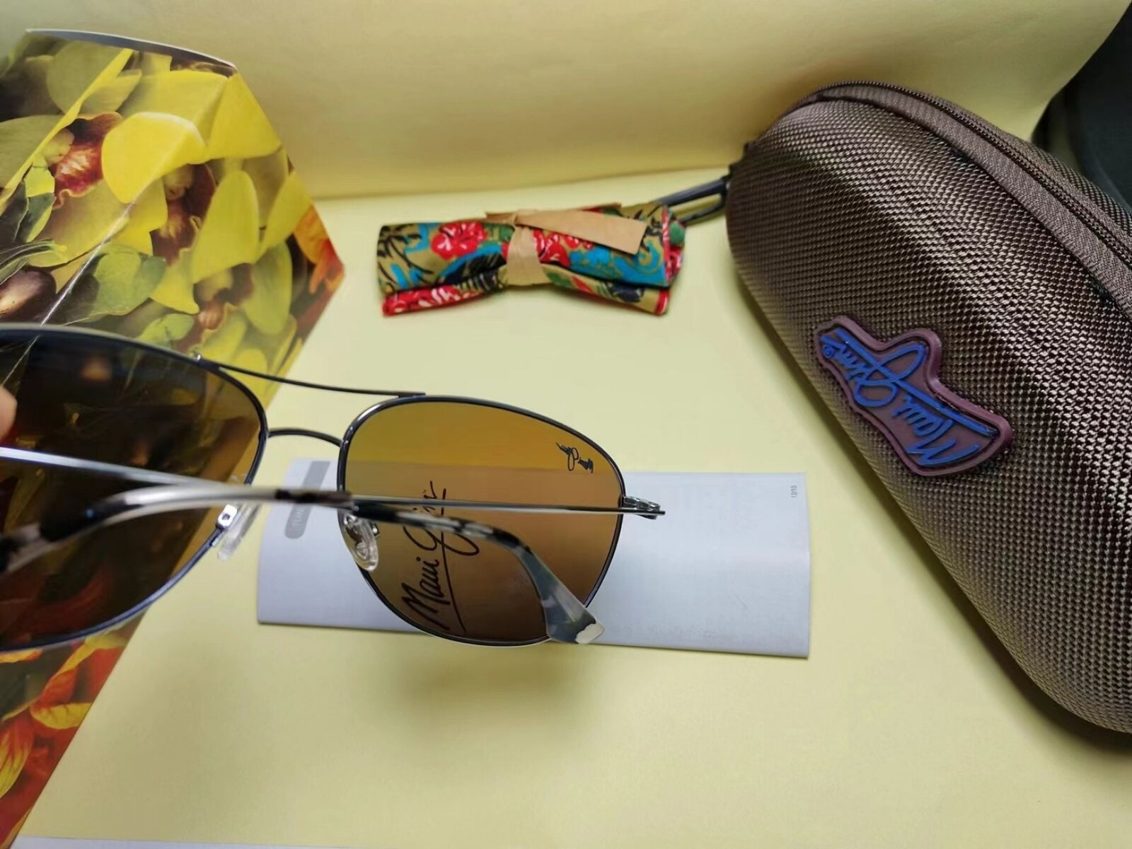 Maui Jim B247-17 CLIFF HOUSE Silver POLARIZED Hawaii Blue Lens Aviator Sunglass