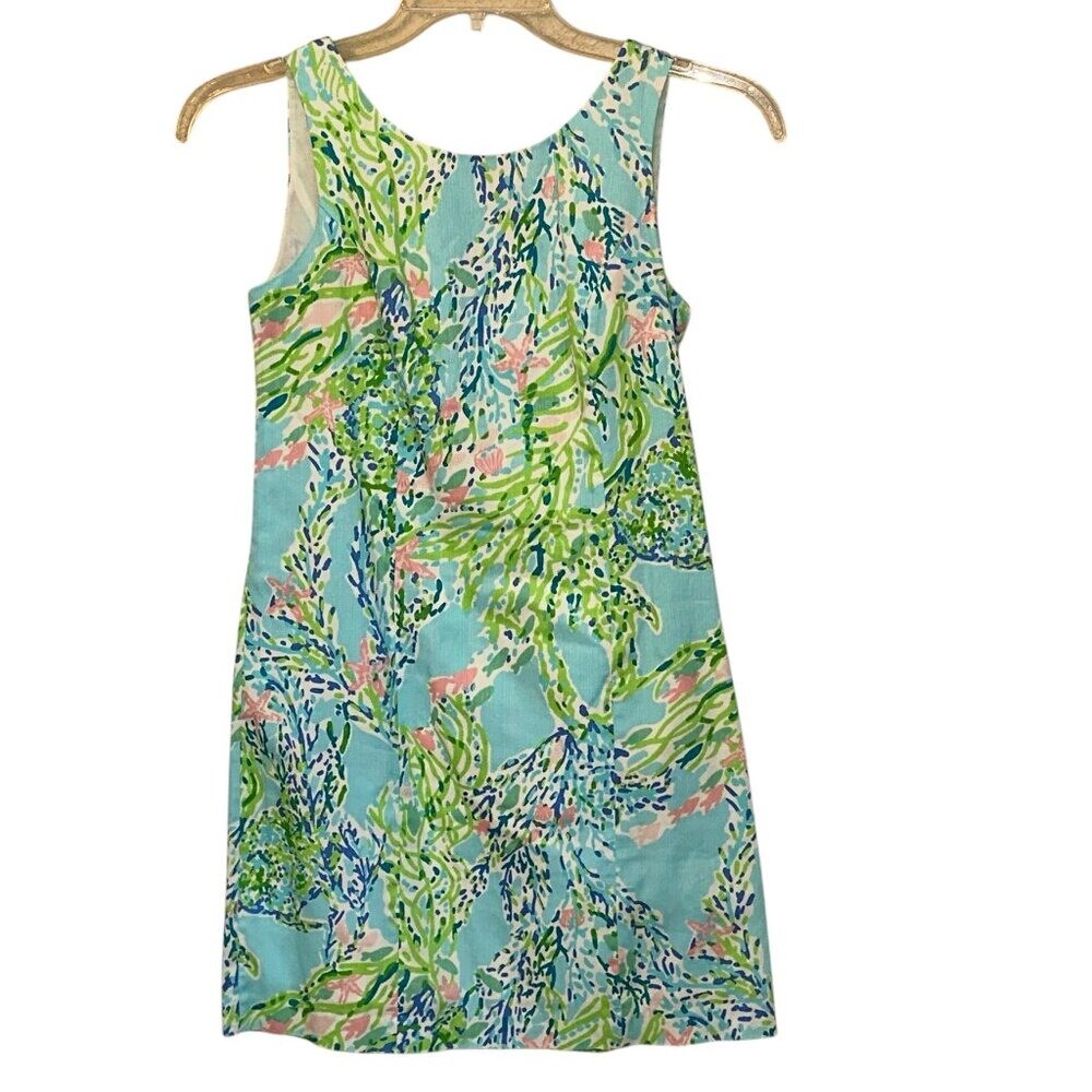 Lilly Pulitzer Cathy Shift Sheath Dress Lace Back Sky Blue Heaven Dress Size 0