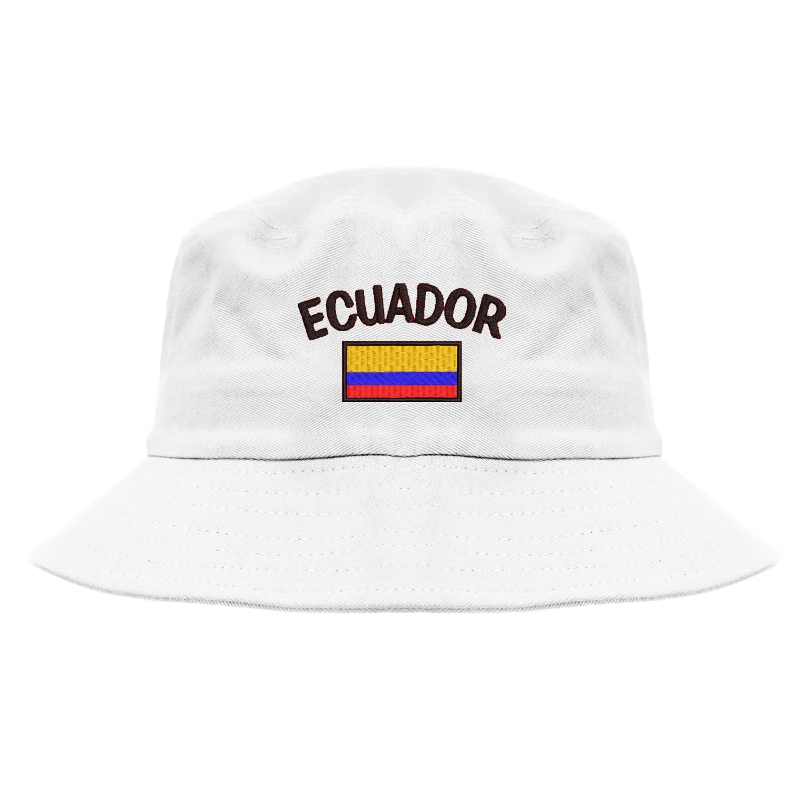Ecuador flag embroidered bucket hat, National flag embroidered bucket hat!