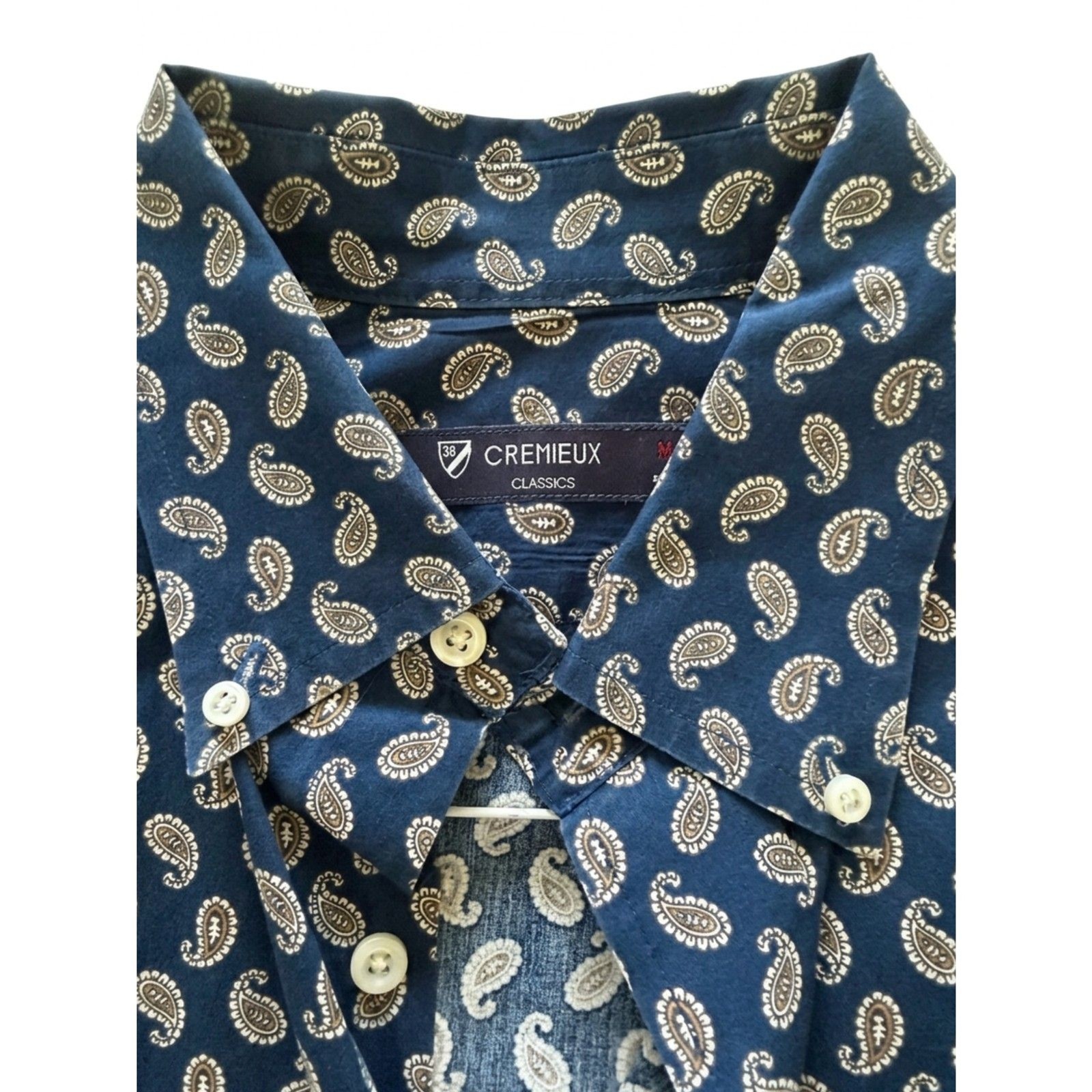 Cremieux Premium Cotton Paisley Pattern Button Up Casual Dress Shirt M