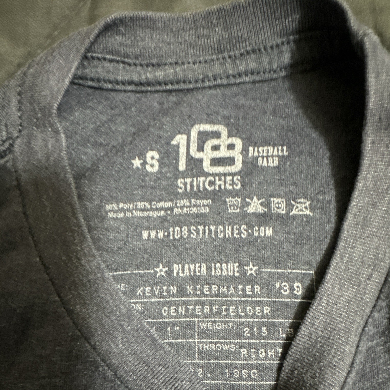 108 Stitches Kevin Kiermaier Outlaw Gray Graphic T-Shirt Crew Neck S/S S