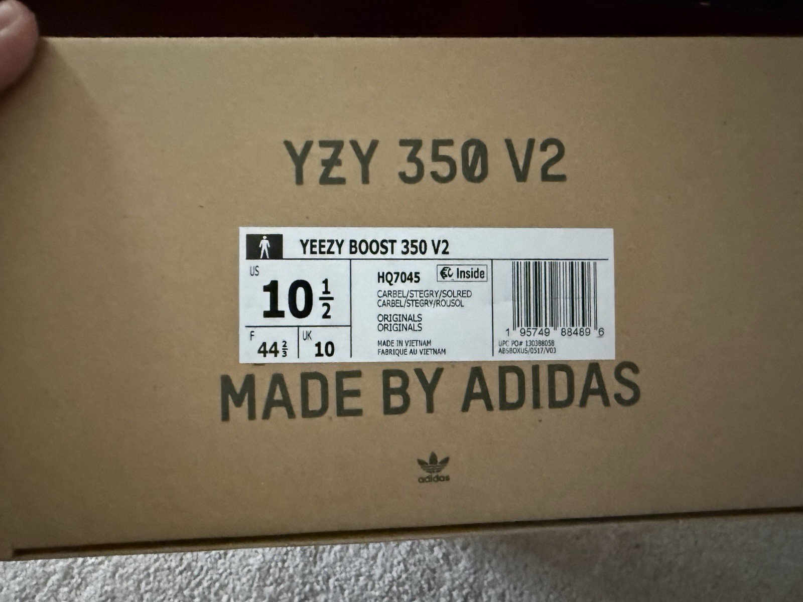 adidas Yeezy Boost 350 V2 Carbon Beluga Low Top HQ7045 Gray Orange Black