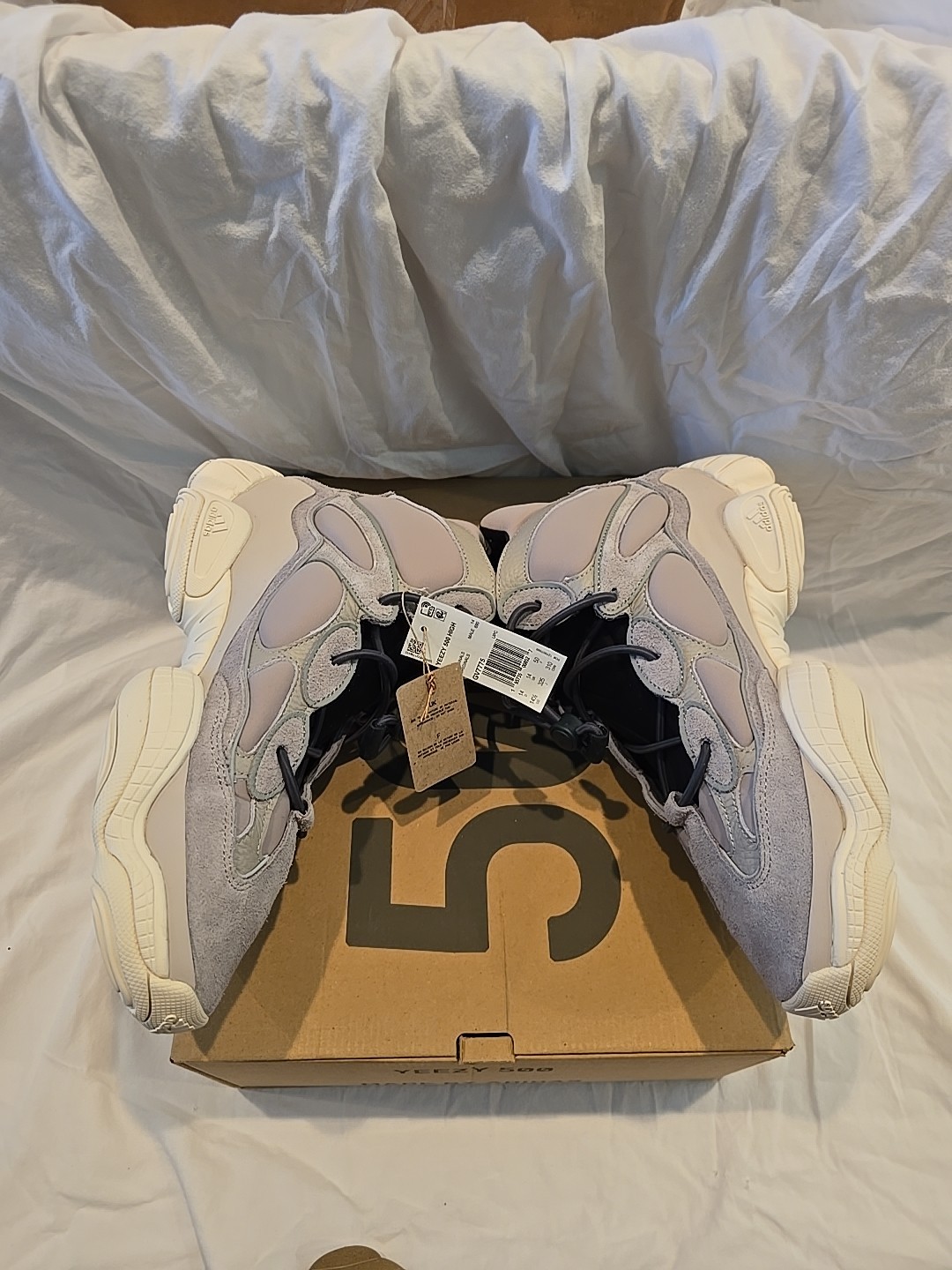 Adidas Yeezy 500 High Mist Stone GV7775 Extra Laces Sz 14.5 New Box Rare