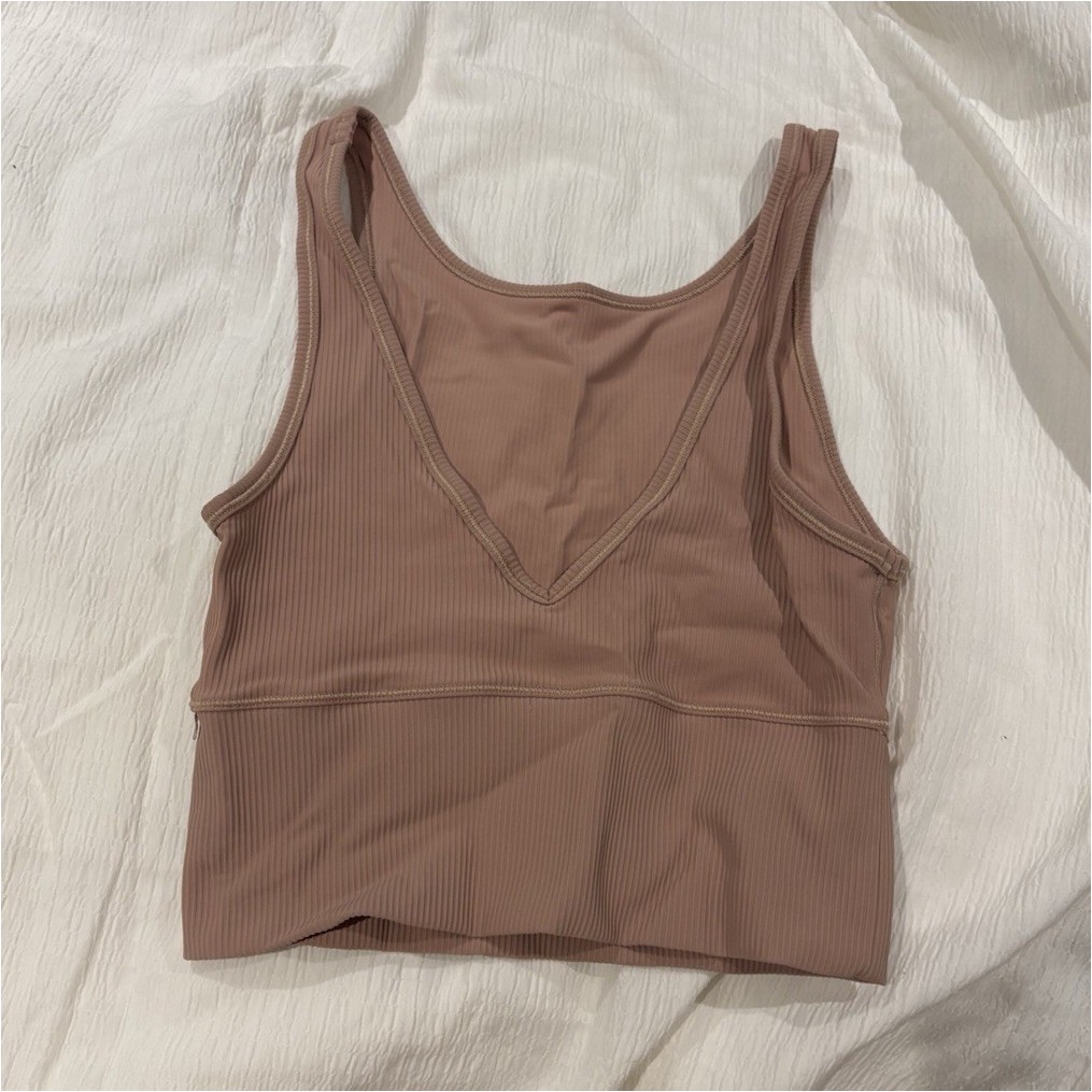 Lululemon Mauve Wireless Sports Bra Blended Fabric Normal Strap Activewear