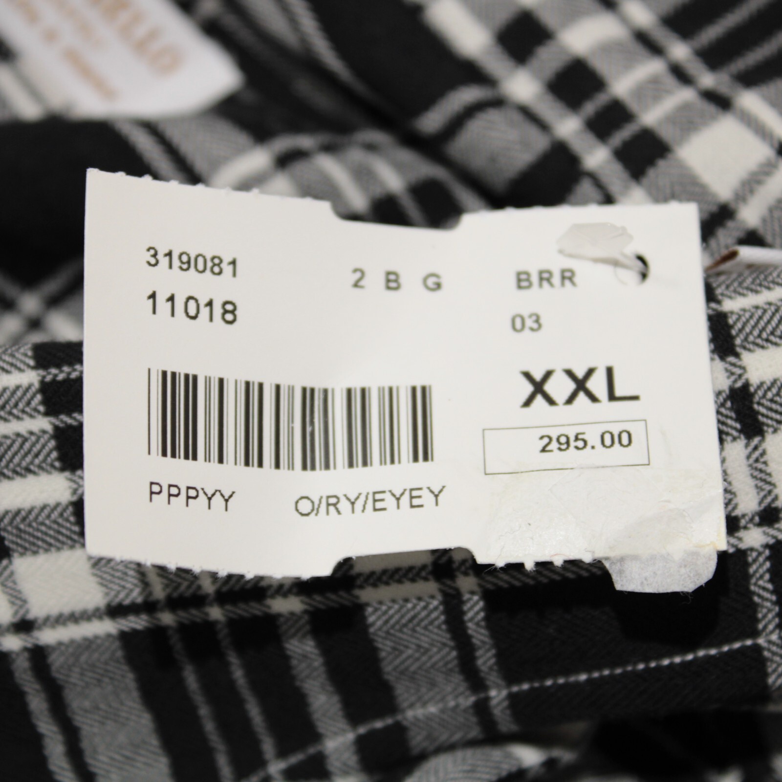 Borriello NWOT Casual Button Down Shirt Size 18.5 46 In Black W/ White Plaid