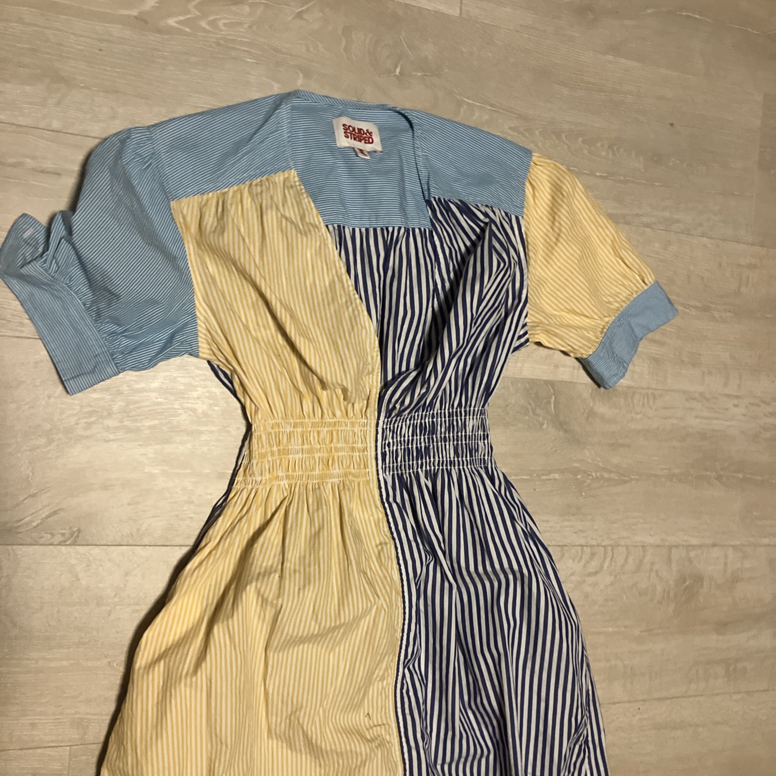 Solid & Striped Solid & Striped The Delilah Shirt Dress Mixed Stripe Read Deep V