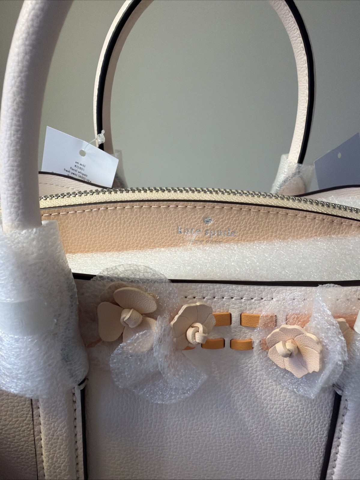 NWT Kate Spade New York Thompson Street Floral Small Satchel Bag Fresh Peach